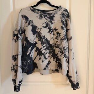 Zara Black and Gray Tie-Dye Crewneck
